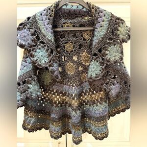 Beautiful handmade multicolor crochet vest 2